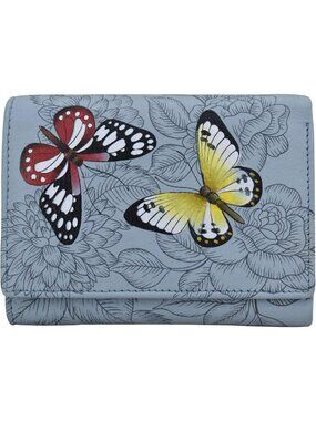 Hand-Painted Genuine Leather Women's Three-Fold Wallet | Stylish & Functional